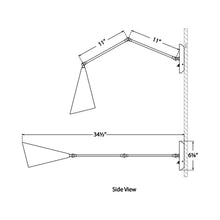 Load image into Gallery viewer, Clemente Double Wall Light - line drawing.
