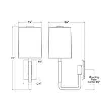 Load image into Gallery viewer, Clout Wall Light - line drawing.
