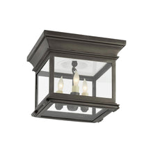 Load image into Gallery viewer, Club Square Flush Mount Ceiling Light in Bronze/Clear Glass (Small).
