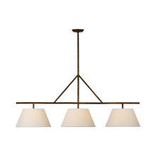 Load image into Gallery viewer, Collette LED Linear Pendant Light in Gilded Iron.
