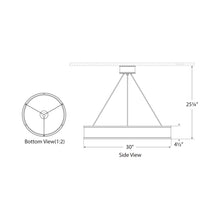 Load image into Gallery viewer, Connery Ring LED Chandelier - line drawing.
