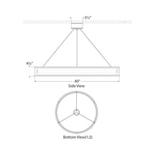 Load image into Gallery viewer, Connery Ring LED Chandelier - line drawing.
