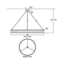 Load image into Gallery viewer, Connery Ring LED Chandelier - line drawing.
