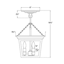 Load image into Gallery viewer, Cornice Semi Flush Mount Ceiling Light - line drawing.
