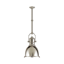 Load image into Gallery viewer, Country Industrial Pendant Light in Polished Nickel/Polished Nickel (Small).

