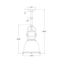 Load image into Gallery viewer, Country Industrial Pendant Light - line drawing.
