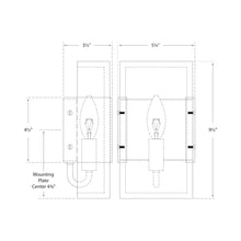 Load image into Gallery viewer, Covet LED Bath Wall Light - line drawing.
