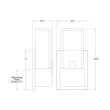 Load image into Gallery viewer, Covet LED Bath Wall Light - line drawing.
