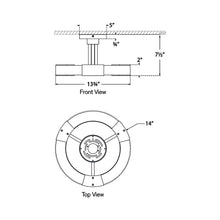Load image into Gallery viewer, Covet Ring LED Semi Flush Mount Ceiling Light - line drawing.
