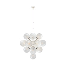 Load image into Gallery viewer, Cristol Chandelier in Polished Nickel (17-Light).
