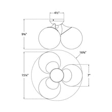 Load image into Gallery viewer, Cristol Flush Mount Ceiling Light - line drawing.
