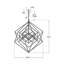 Load image into Gallery viewer, Cubist Chandelier - line drawing.

