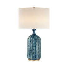 Load image into Gallery viewer, Culloden Table Lamp in Pebbled Aquamarine.
