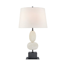 Load image into Gallery viewer, Dani Table Lamp in Alabaster and Black Marble.
