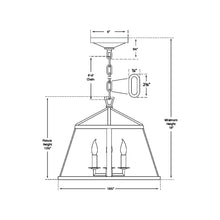 Load image into Gallery viewer, Darlana Drum Pendant Light - line drawing.
