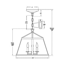 Load image into Gallery viewer, Darlana Drum Pendant Light - line drawing.
