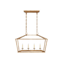 Load image into Gallery viewer, Darlana Linear Pendant Light in Gilded Iron (Small).
