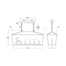Load image into Gallery viewer, Darlana Linear Pendant Light - line drawing.
