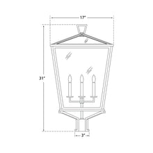 Load image into Gallery viewer, Darlana Outdoor Post Light - line drawing.
