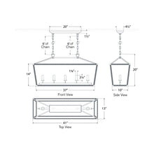 Load image into Gallery viewer, Darlana Rattan Wrapped LED Linear Pendant Light - line drawing.
