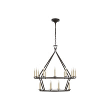 Load image into Gallery viewer, Darlana Ring Chandelier in Aged Iron/Two Tier (Medium).
