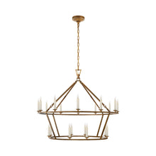 Load image into Gallery viewer, Darlana Ring Chandelier in Gilded Iron/Two Tier (Large).
