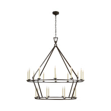 Load image into Gallery viewer, Darlana Ring Chandelier in Aged Iron/Two Tier (X-Large).
