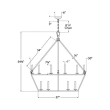 Load image into Gallery viewer, Darlana Ring Chandelier - line drawing.
