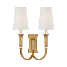 Load image into Gallery viewer, Delphia Arm Wall Light in Hand-Rubbed Antique Brass (2-Light).
