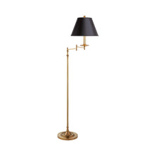 Load image into Gallery viewer, Dorchester Swing Arm Floor Lamp in Black Shade.
