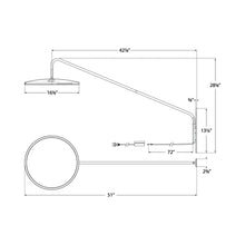 Load image into Gallery viewer, Dot LED Adjustable Wall Light - line drawing.
