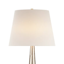 Load image into Gallery viewer, Dover Table Lamp with Linen Shade in Detail.
