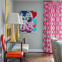 Load image into Gallery viewer, Dover Table Lamp with Linen Shade in Detail.
