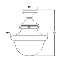 Load image into Gallery viewer, Edmond Flush Mount Ceiling Light - line drawing.
