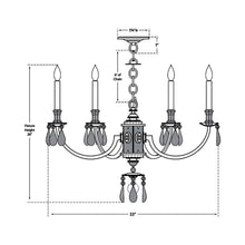 Load image into Gallery viewer, Elizabeth Chandelier - line drawing.
