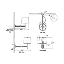 Load image into Gallery viewer, Elle LED Swing Arm Wall Light - line drawing.
