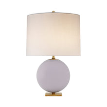 Load image into Gallery viewer, Elsie Table Lamp in Lilac/Cream Linen(Large).
