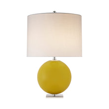 Load image into Gallery viewer, Elsie Table Lamp in Yellow/Cream Linen(Large).
