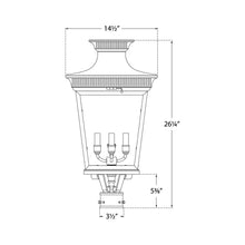 Load image into Gallery viewer, Elsinore Outdoor Post Light - line drawing.
