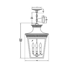 Load image into Gallery viewer, Elsinore Pendant Light - line drawing.
