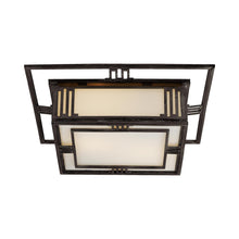 Load image into Gallery viewer, Enrique Flush Mount Ceiling Light in Aged Iron.
