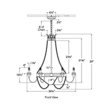 Load image into Gallery viewer, Entellina Chandelier - line drawing.
