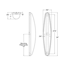 Load image into Gallery viewer, Ezra LED Bath Wall Light - line drawing.
