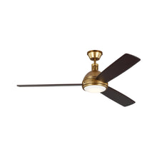 Load image into Gallery viewer, Hicks LED Ceiling Fan in Hand Rubbed Antique Brass.
