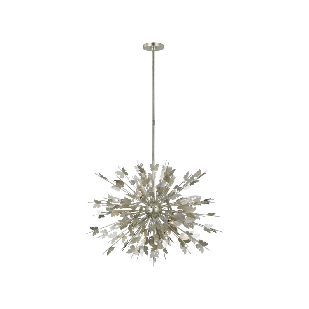 Farfalle Chandelier in Burnished Silver Leaf (Medium).