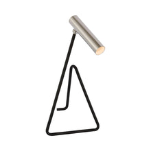 Load image into Gallery viewer, Flesso LED Desk Lamp in Matte Black/Polished Nickel.
