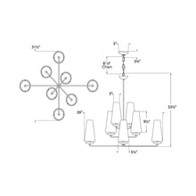 Load image into Gallery viewer, Fontaine Chandelier - line drawing.
