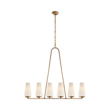 Load image into Gallery viewer, Fontaine Linear Chandelier in Gilded Plaster.
