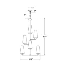 Load image into Gallery viewer, Fontaine Vertical Chandelier - line drawing.
