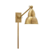Load image into Gallery viewer, French Library Arm LED Wall Light in Hand-Rubbed Antique Brass.

